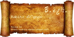 Babitz Ágnes névjegykártya