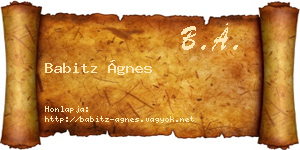 Babitz Ágnes névjegykártya