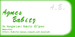 agnes babitz business card